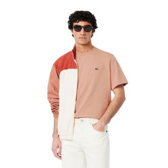 Lacoste Heren Geborduurd Logo Katoenen T-Shirt (Oranje)