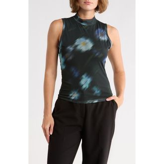 Rag & Bone Aliyah Mock Neck Sleeveless Mesh Top in Blue Multi at Nordstrom Rack, Size X-Small