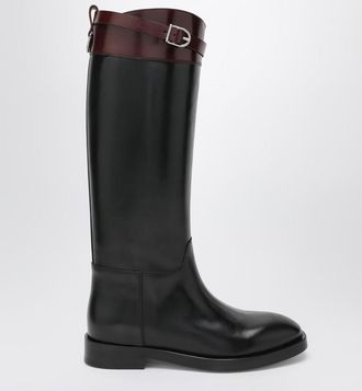 Durazzi Milano Black/burgundy two-tone boots