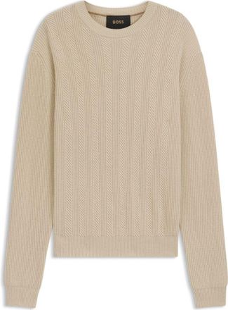 BOSS Wool-cashmere sweater with mixed structures