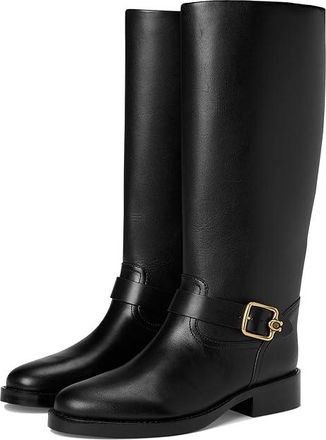 Coach Madeline Leather Boots Womens Boots Black : 9 M