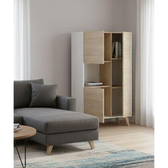 Dmora Credenza - 4 Ripiani 3 Ante, Marrone Rovere, -, 81x43x135h cm Curitiba