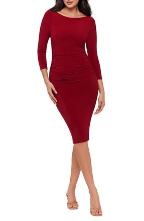 Miraclesuit Rory Ruched Stretch Jersey Dress in Crimson Red at Nordstrom, Size X-Small