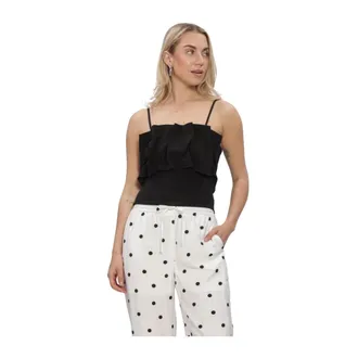 Selected Dames, Tops, Zwart, Maat: XS Leer