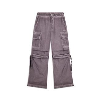 Freddy Pantaloni cargo da donna in tessuto popeline effetto used