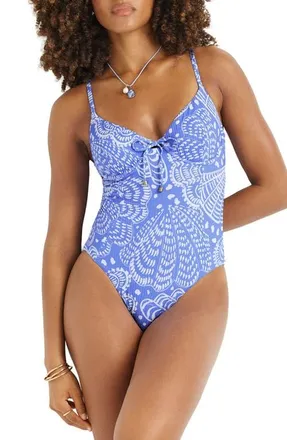 Vitamin A Underwire One-Piece Swimsuit in Blue at Nordstrom, Size X-Small
