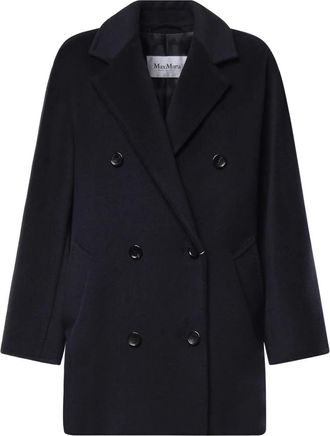 Max Mara Single-Breasted Coats - Dames - Mantel - Blauw - S - Jassen