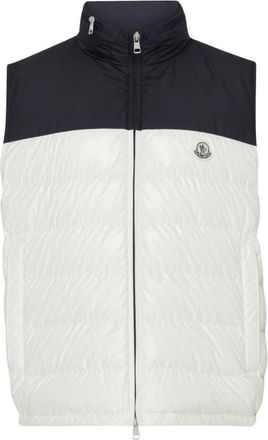 Moncler Ecru Down Vest Cerces - Heren - Bodywarmers - Beige - M - Polyester - Jassen
