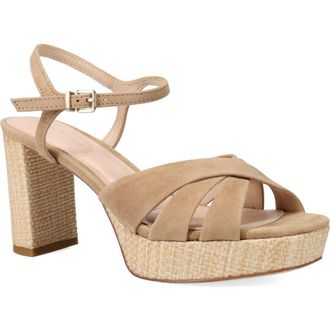 Pelle Moda Petina Ankle Strap Platform Sandal in Fawn at Nordstrom, Size 9.5