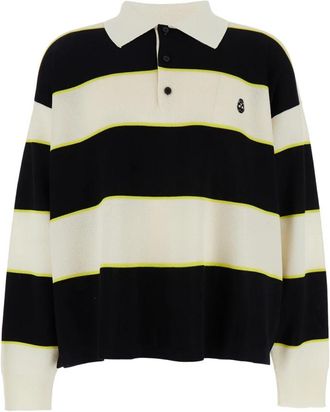 Alexander McQueen Zwarte Gebreide Strepen Polo Trui - Heren - Polos - Zwart - M - Tops