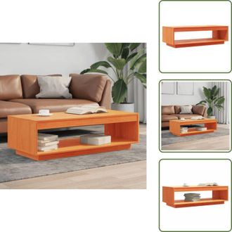 vidaXL The Living Store Tavolino da Salotto Marrone Cera 110x50x33,5cm Massello di Pino - Tavolino marrone