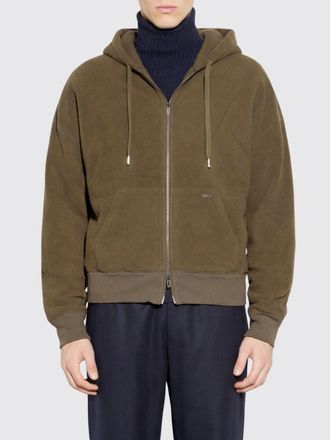 Paolo Pecora Cotton Zip-Up Hoodie with Drawstring and Welt Pockets