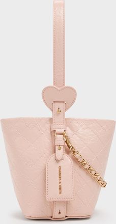 Charles & Keith Duo Quilted Chain Bucket Bag