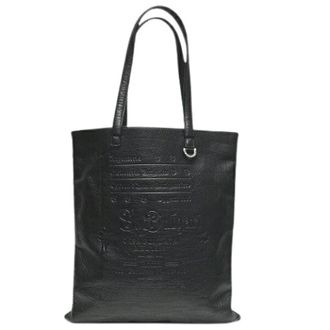 Bulgari Pre-owned Tote Bags, female, Black, Size: ONE SIZE Pre-owned Collezione Leather Tote Bag