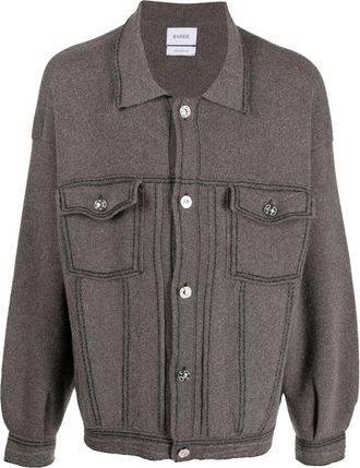 Barrie oversized denim jacket - men - Cotton/Cashmere - XS/S - Brown