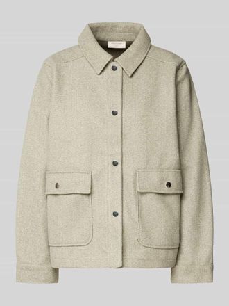 Freequent Hemdjacke mit Knopfleiste Modell Yanna in Hellgruen Melange, Gr&ouml;&szlig;e XL