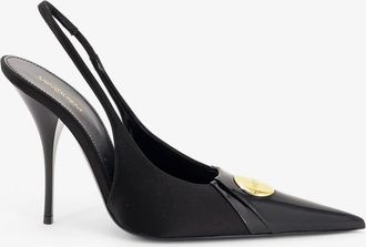 Saint Laurent D&eacute;collet&eacute; Louis in vernice con targhetta logo - SAINT LAURENT - gender_Woman