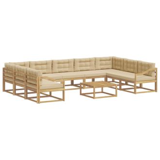 vidaXL Conjunto De Sof&aacute;s De Exterior 10 Uds. Y Beige Vidaxl