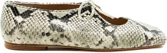 Andrea Gomez Amelia Leather Ballerina in Grey Faux Phyton at Nordstrom, Size 40.5