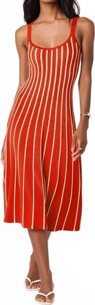 Astr Irecia Dress In Red Stripe