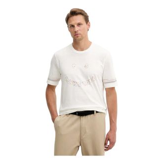 Paul Smith Tops, Heren, Wit, L, Katoen, Bedruikt katoenen T-shirt