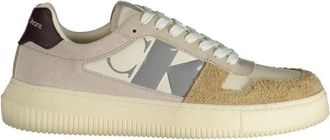 Calvin Klein Schoenen, Heren, Veelkleurig, 43 EU, Beige Sneaker met Contrastdetails