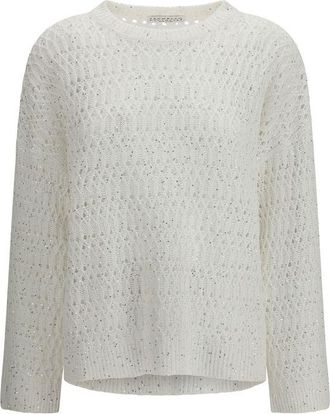 Brunello Cucinelli White Silk Womens Sweatshirt