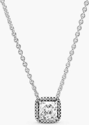 Pandora Silver Necklace With Clear Cubic Zirconia