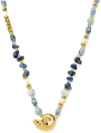 Missoma Shell Statement Multi Beaded Necklace - Gold - One Size