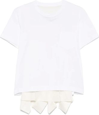 sacai T-shirt con design a strati - Bianco