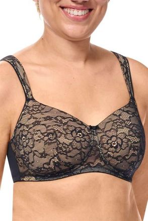 Amoena Camilla Padded Wire-Free Bra in Black/sand at Nordstrom, Size 34Aa