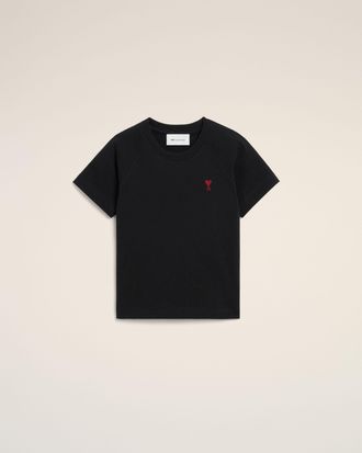 Ami Black cotton t-shirt with Ami de Coeur Black - 10 ans - Unisex