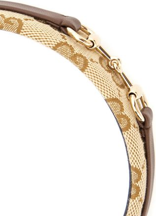 Gucci Girls Headband Horsebit Gg Canvas Beige Cotton Accessory
