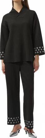 Joseph Ribkoff Embellished Casual Pant Set In Black