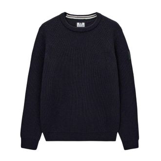 Weekend Offender Heren Morello Ribgebreide Trui (Navy)