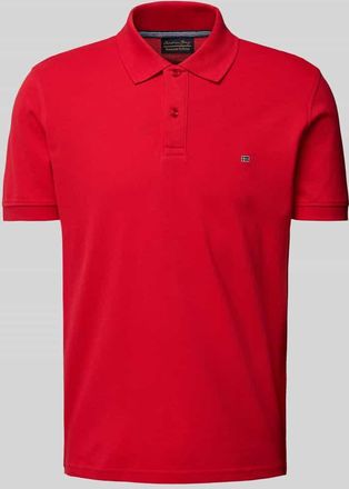 Christian Berg Poloshirt mit Label-Stitching in Rot, Größe 3XL