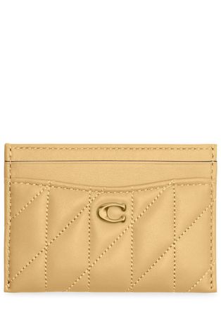 Coach Pillow Quilted Leather Card Holder - Cream - One Size