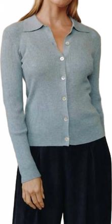 Bella Dahl Collared Button Down Sweater In Heather Grey