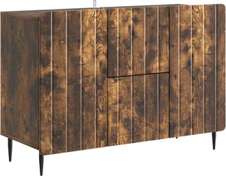 vidaXL Aparador Roble Ahumado 89 X 34,5 X 62 Cm Madera De Ingenier&iacute;a Vidaxl