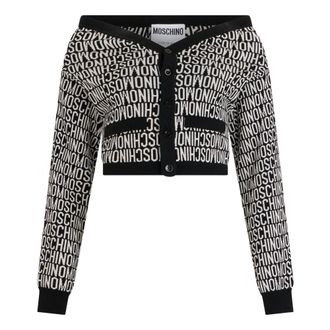 Moschino Truien & Vesten, Dames, Zwart, S, Wol, Monogram Jacquard Vest