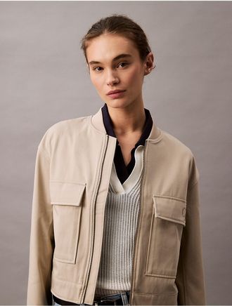 Calvin Klein Jeans Calvin Klein Womens Utility Canvas Jacket - Brown - XL