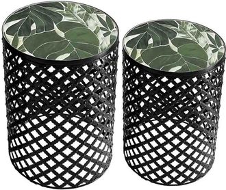 Wanderlust Deco Wanderlust Deco - Set 2 Soportes De Mosaico Y Metal Negros