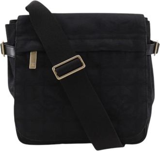 Chanel Pre-owned New Travel Line Nylon Canvas Schoudertas - Dames - Vintage Schoudertas - Zwart - ONE Size - Nylon - Vintage