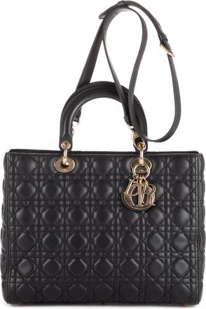 Dior Pre-owned Womens Large Lady Zip GM Shoulder Bag - Blue - One Size