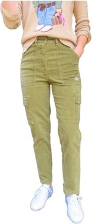 Aeronautica Velours Cargo Broek - Dames - Slim Fit Broeken - Groen - M - Katoen - Broeken