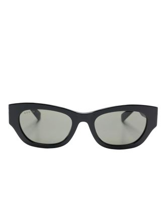 Gucci Double G-plaque sunglasses - women - Acetate - One Size - Black
