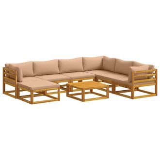 vidaXL Juego De Sof&aacute; 8 Uds. Natural Madera De Acacia S&oacute;lida Vidaxl