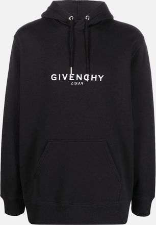 Givenchy Mens Givenchy Logo Hooded Sweatshirt Black - Size: 38