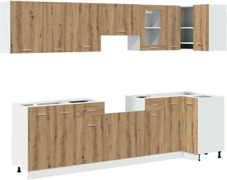 vidaXL Set di Mobili da Cucina 11 pz Lyon Rovere Artigianale Truciolato vidaXL