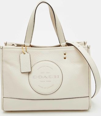 Coach Dempsey Carryall Off White Leather Tote